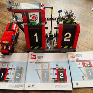 LEGO City Fire Station Set - Red, Black, and White